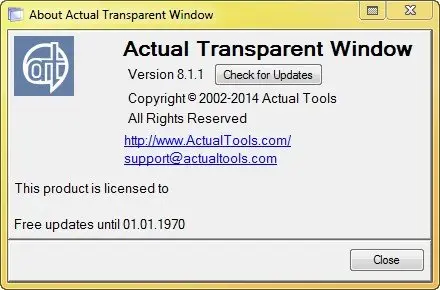 Actual Transparent Window 8.1.1