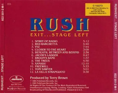 Rush - Exit... Stage Left (1981)