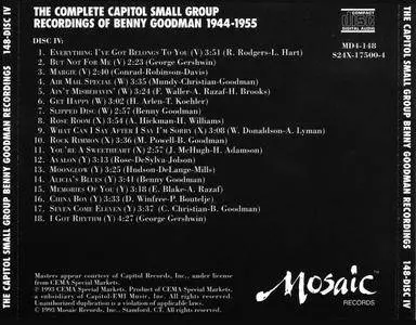 Benny Goodman - The Complete Capitol Small Group Recordings Of Benny Goodman 1944-1955 (1993) {4CD Mosaic MD4-148}