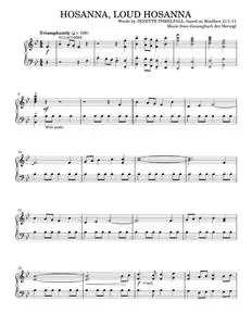 Hosanna, Loud Hosanna - Ellacombe Gesangbuch der Herzogl. Wirtembergischen Katholischen Hofkapelle ( (Piano Solo)
