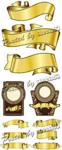 Golden Ribbons & Labels Vector