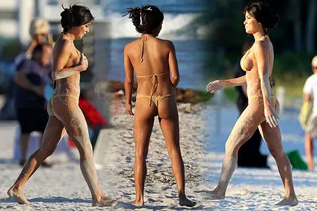 Arianny Celeste - Bikini candids in Miami Beach 2-14-11