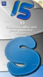 GraphicRiver - 3D Stitched Leather & Jeans Photoshop Actions