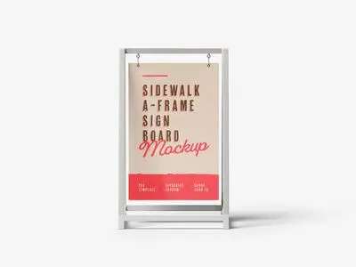 Outdoor Advertising A-Stand Mockup 608068562