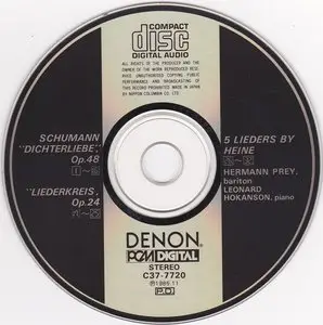 Schumann - Dichterliebe, Op. 48/ Liederkreis, Op. 24/ 5 Lieder - Prey, Hokanson {Denon} (1993)