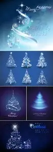 Blue Christmas Trees 2014 Vector