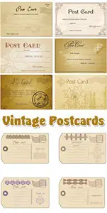 Vintage Postcards Vector 2