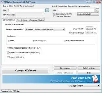 7-PDF PDF2Word Converter 3.1.0.174