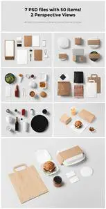 CreativeMarket - Burger Bar Stationery Mock-Up