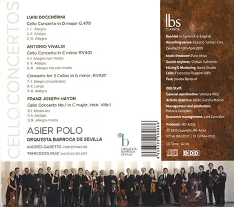 Asier Polo, Andrés Gabetta, Orquesta Barroca de Sevilla - Boccherini, Vivaldi & Haydn: Cello Concertos (2020)