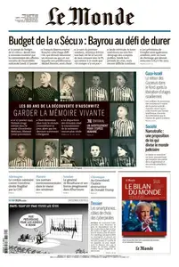 Le Monde du Mardi 28 Janvier 2025