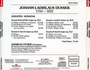 Andreas Staier - Jan Ladislav Dussek: Sonatas Vol.1 (1993)