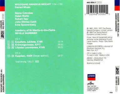 Academy Of St. Martin-In-The-Fields, Neville Marriner - Mozart: Requiem etc. (2CD) (1994) {London} **[RE-UP]**