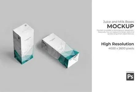 Juice and Milk Boxes Mockup 45QU4EV
