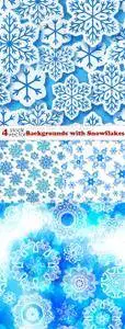 Vectors - Backgrounds with Snowflakes