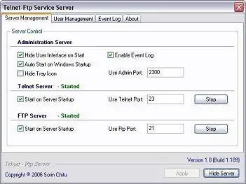 Telnet FTP Server v1.1.250
