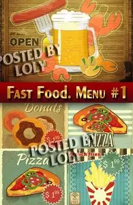 Fast Food. Menu #1 - Stock Vector