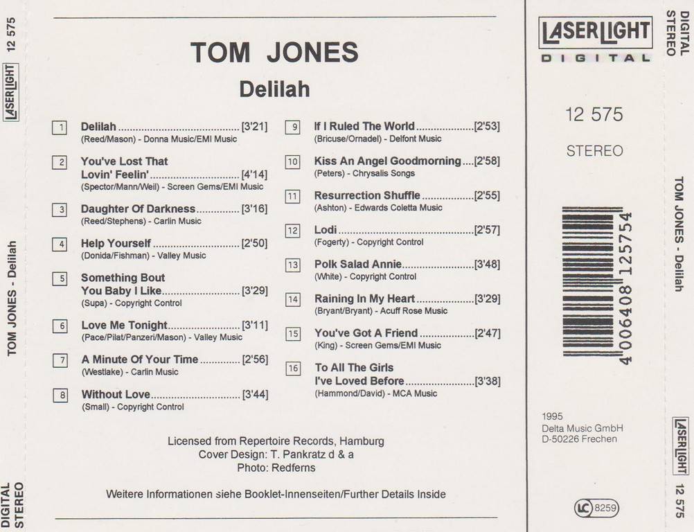 Tom Jones - Delilah (1995) 