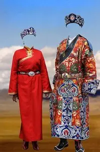 Template for Photoshop -  Traditional mongolian costume