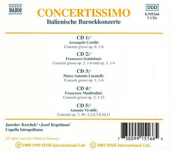Capella Istropolitana - Concertissimo: Corelli, Geminiani, Locatelli, Manfredini, Vivaldi [5 CDs] (2001)