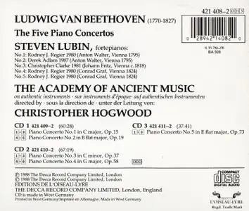 Steven Lubin, Christopher Hogwood - Beethoven: The Five Piano Concertos (1988) (Repost)