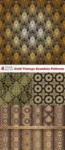 Vectors - Gold Vintage Seamless Patterns