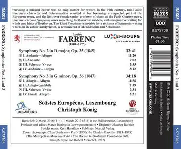 Christoph König, Solistes Européens, Luxembourg - Louise Farrenc: Symphonies Nos. 2 & 3 (2018)