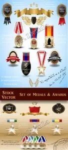 Stock Vector - Set of Medals & Awards