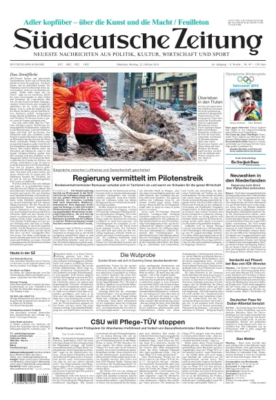 Sueddeutsche Zeitung vom 22.02.2010