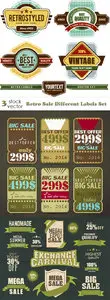 Vectors - Retro Sale Different Labels Set