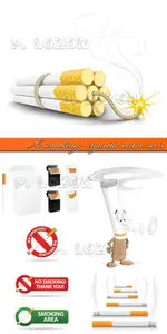 No smoking - cigarette vector set 3