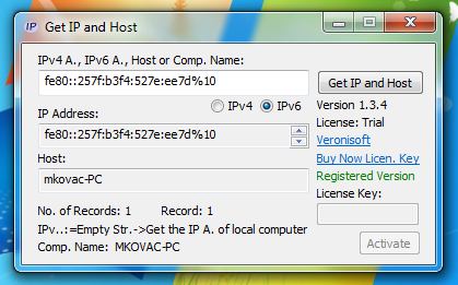 Veronisoft Get IP and Host v1.3.4