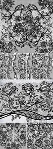 Black Lace Backgrounds Vector 2