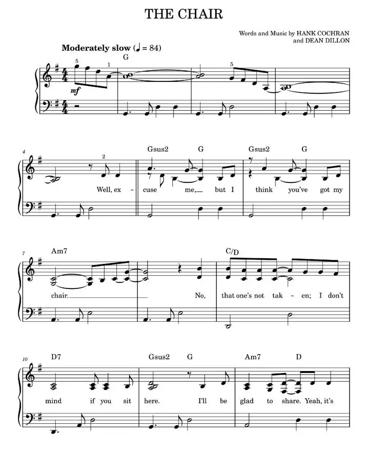 The chair Strait (Easy Piano) / AvaxHome