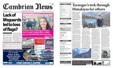 Cambrian News Arfon & Dwyfor – 02 June 2022