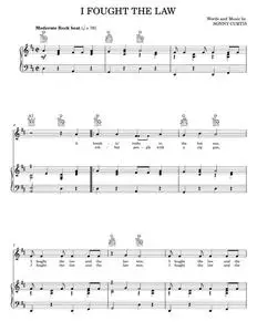 I Fought The Law - Bobby Fuller Four, The Clash (Piano-Vocal-Guitar)
