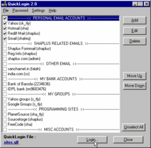 QuickLogin by one click