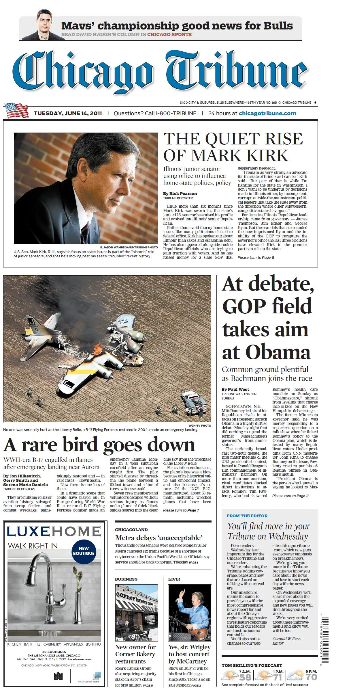CHICAGO TRIBUNE 14 JUNE 2011