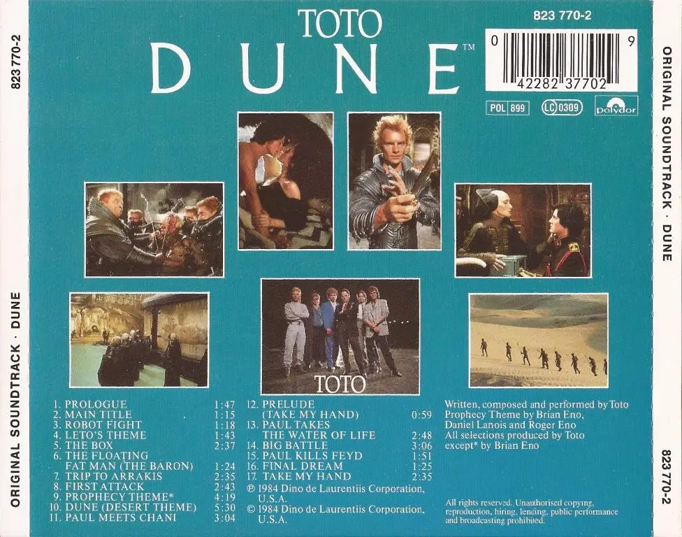 Саундтрек дюна 2024. Дюна CD. Dune саундтрек. Dune 1984 OST. Dune 1984 Toto Midi.
