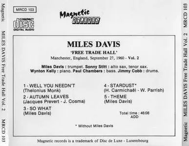 Miles Davis - Free Trade Hall Vol. 1 & Vol. 2 (1960) {2CD Magnetic MRCD 102/3}