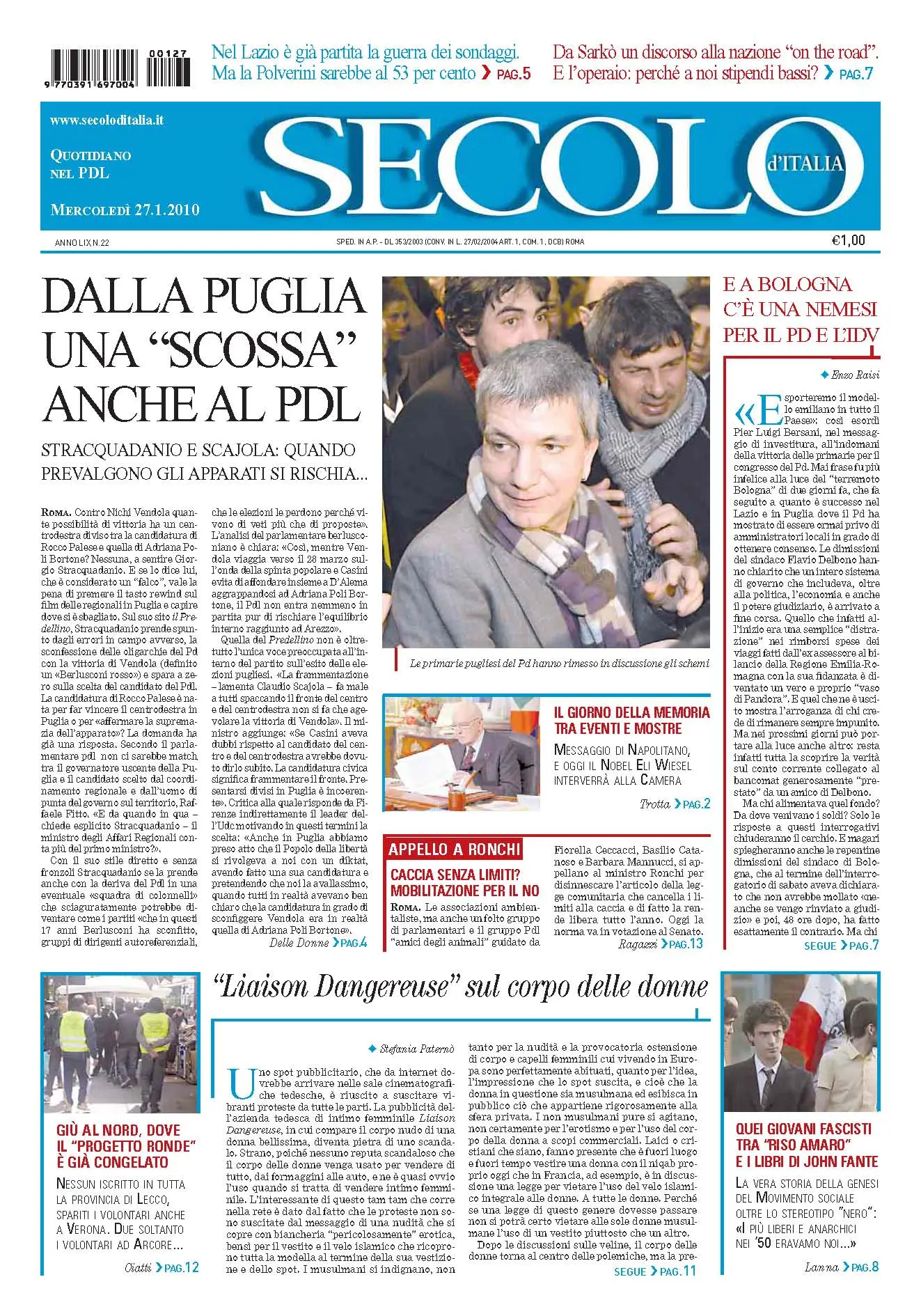 Secolo d'Italia 27.01.2010