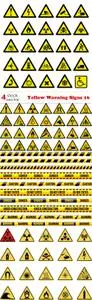 Vectors - Yellow Warning Signs 16