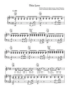 This love - Maroon 5 (Piano-Vocal-Guitar (Piano Accompaniment))