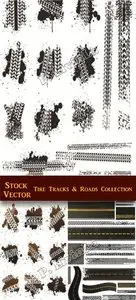 Stock Vector - Tire Tracks & Roads Collection