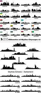 Vectors - Silhouettes of Skyline Cityscapes 12