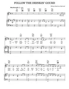 Follow the Drinkin' Gourd  - African-American spiritual. (Piano-Vocal-Guitar)