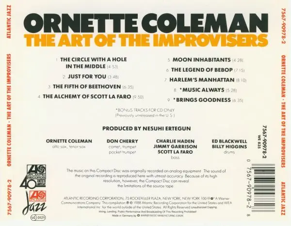 Ornette Coleman - The Art Of The Improvisers (1970) {Atlantic Jazz ...