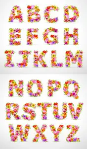 Alphabet From Spring Flowers