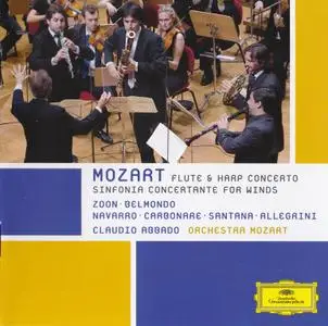 Mozart - Sinfonia Concertante for Winds, Flute & Harp Concerto - Belmondo, Zoon, Abbado (2011)