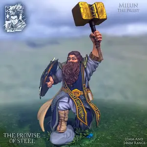 Milun The Priest  Cleric Dwarf  3D Model